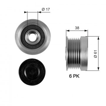 GATES OAP7036 - Alternatör Serbest Tekerlek Kavraması