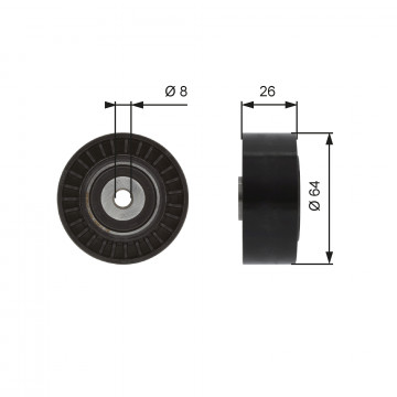 GATES T38094 - Saptırma/Kılavuz Kasnak, V-Kayışı