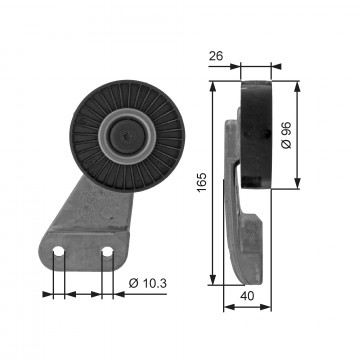 GATES T38461 - Saptırma/Kılavuz Kasnak, V-Kayışı