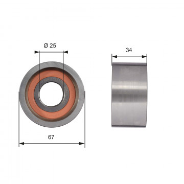 GATES T41178 - Saptırma/Kılavuz Kasnak, Triger Kayışı