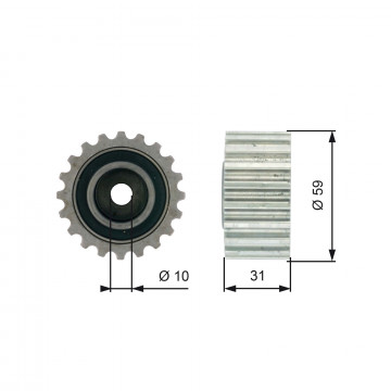 GATES T41236 - Saptırma/Kılavuz Kasnak, Triger Kayışı