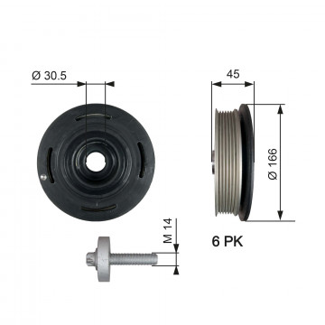 GATES TVD1041A - Kayış Kasnağı, Krank Mili