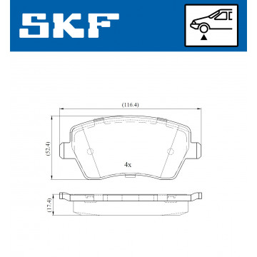 SKF VKBP 80003 - Fren Balatası Seti -  Disk Fren