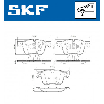 SKF VKBP 80085 - Fren Balatası Seti -  Disk Fren