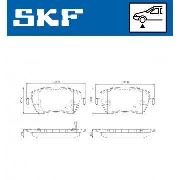 SKF VKBP 80128 A - Fren Balatası Seti -  Disk Fren