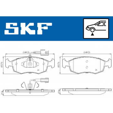 SKF VKBP 80146 E - Fren Balatası Seti -  Disk Fren