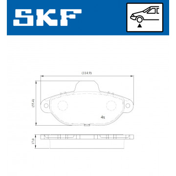 SKF VKBP 80162 E - Fren Balatası Seti -  Disk Fren