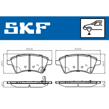 SKF VKBP 80185 A - Fren Balatası Seti -  Disk Fren