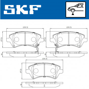 SKF VKBP 80330 A - Fren Balatası Seti -  Disk Fren