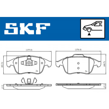 SKF VKBP 80336 - Fren Balatası Seti -  Disk Fren