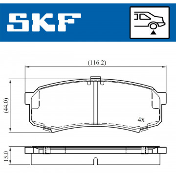 SKF VKBP 90136 - Fren Balatası Seti -  Disk Fren