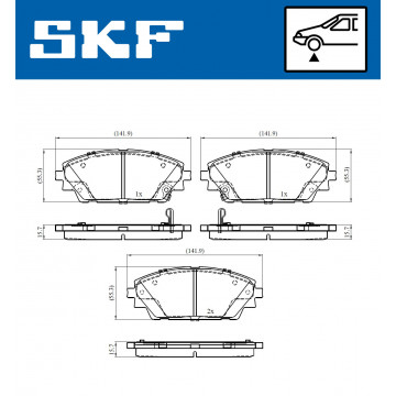 SKF VKBP 80341 A - Fren Balatası Seti -  Disk Fren