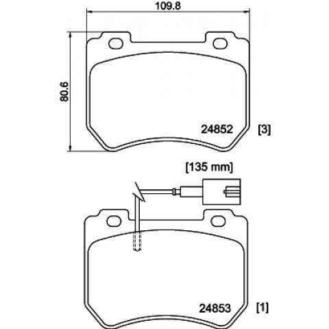 HELLA - 8DB 355 014-651 - Fren Balatası Seti, Disk Fren