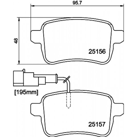 HELLA - 8DB 355 015-541 - Fren Balatası Seti, Disk Fren