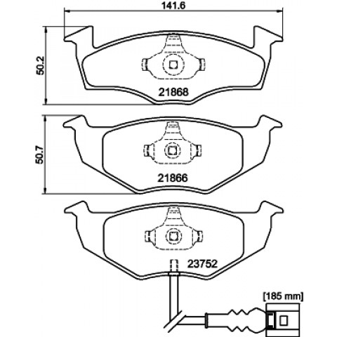 HELLA - 8DB 355 009-801 - Fren Balatası Seti, Disk Fren
