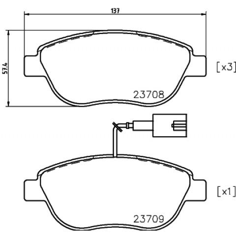 HELLA - 8DB 355 018-831 - Fren Balatası Seti, Disk Fren
