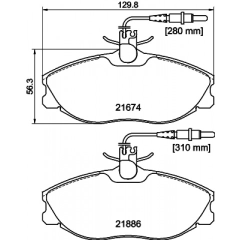 HELLA - 8DB 355 018-221 - Fren Balatası Seti, Disk Fren