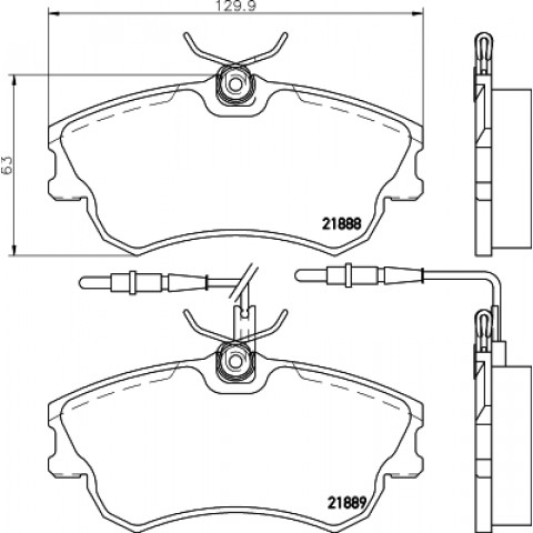 HELLA - 8DB 355 019-261 - Fren Balatası Seti, Disk Fren