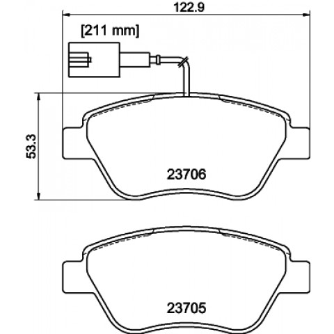 HELLA - 8DB 355 016-071 - Fren Balatası Seti, Disk Fren