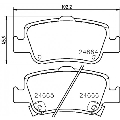HELLA - 8DB 355 013-571 - Fren Balatası Seti, Disk Fren