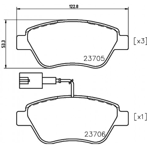 HELLA - 8DB 355 018-821 - Fren Balatası Seti, Disk Fren