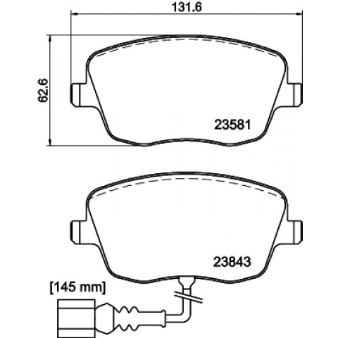 HELLA - 8DB 355 018-811 - Fren Balatası Seti, Disk Fren