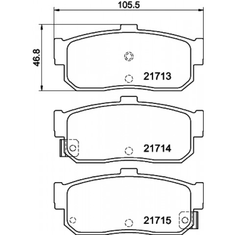 HELLA - 8DB 355 016-561 - Fren Balatası Seti, Disk Fren