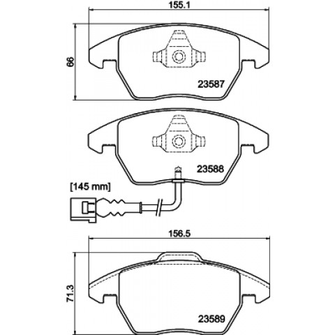 HELLA - 8DB 355 010-581 - Fren Balatası Seti, Disk Fren