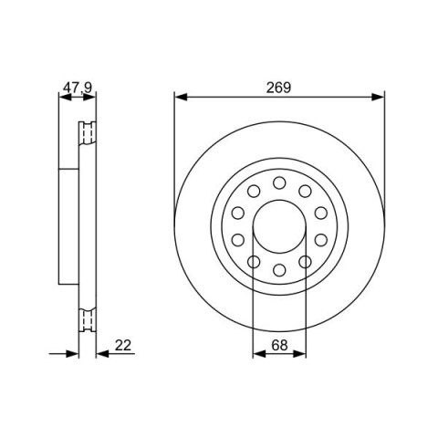 BOSCH - 0 986 479 366 - Fren Diski
