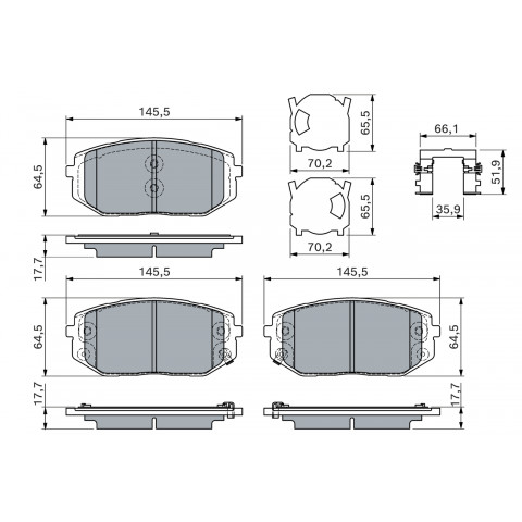 BOSCH - 0 986 460 164 - Fren Balatası Seti, Disk Fren