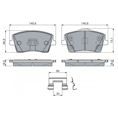 BOSCH - 0 986 460 144 - Fren Balatası Seti, Disk Fren