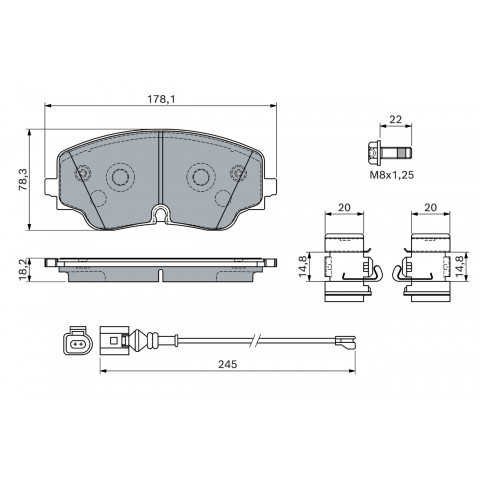 BOSCH - 0 986 460 162 - Fren Balatası Seti, Disk Fren